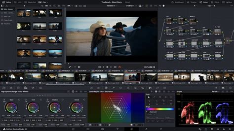 Schéma des différentes pages de DaVinci Resolve