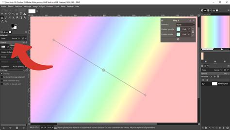 Fenêtre de création de dégradé dans GIMP.