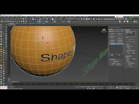 Exemple visuel de l'utilisation de l'outil Shape Merge dans 3ds Max pour découper une sphère avec une spline.