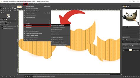 GIMP : Ajout d'un canal Alpha à une image