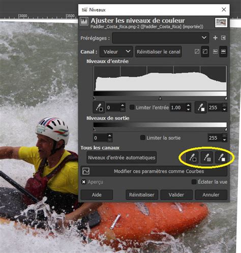 GIMP : Utilisation de la boîte de dialogue des Courbes pour ajuster un dégradé