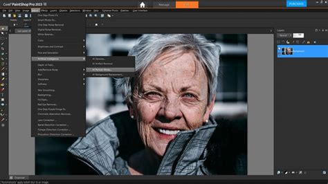 Interface de l'outil Virage Sépia dans PaintShop Pro