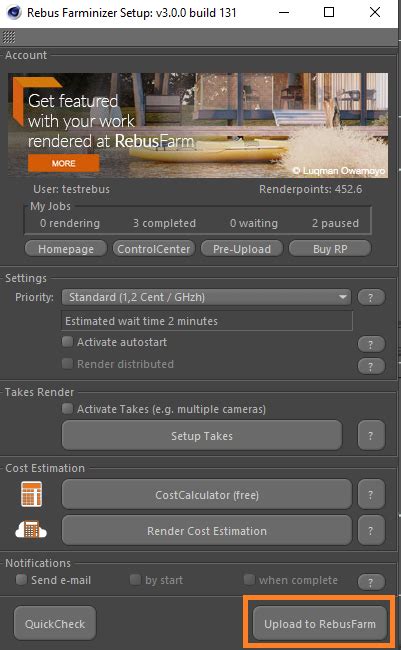 Interface du Rebus Farminizer Control Center