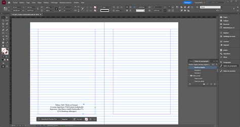 Capture d'écran montrant un bloc de texte avec du texte en excès dans InDesign