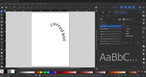 Illustration de l'effet d'érosion appliqué à un texte dans Inkscape.