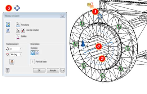 Interface de 3ds Max montrant les options d'optimisation de maillage et de comptage de polygones.