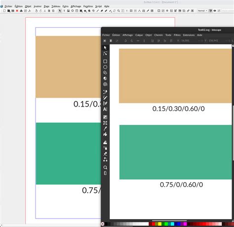 Capture d'écran des options de gestion des couleurs dans Inkscape