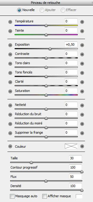 Schéma d'utilisation du filtre gradué dans Camera Raw