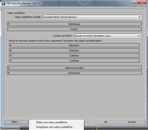 Interface utilisateur montrant l'onglet