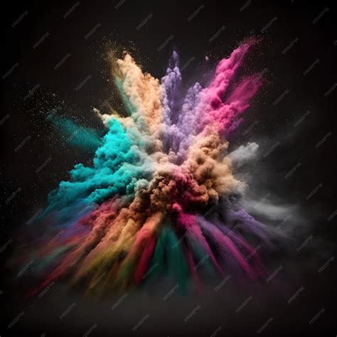 Exemple d'effet d'explosion de poussière colorée sur une photo