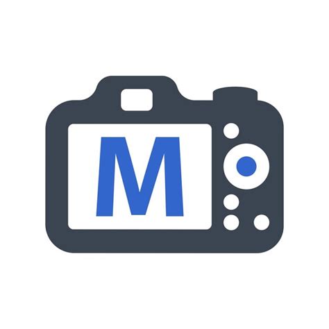 Icône du mode manuel (M) sur un appareil photo numérique.