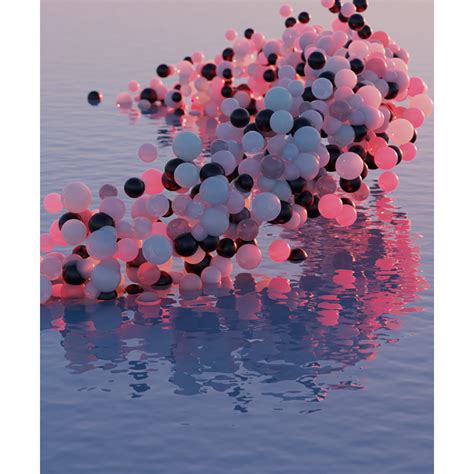 Exemple d'œuvre de David Stenbeck avec des sphères flottantes