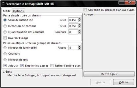 Capture d'écran de la boîte de dialogue 