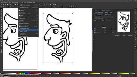 Illustration montrant les étapes de vectorisation d'une image pour obtenir un contour de découpe dans Inkscape.