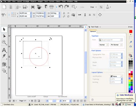 Interface de DrawCut LITE avec des options de conception vectorielle et de gestion de découpe
