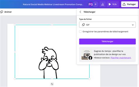 Interface utilisateur d'un éditeur de GIF en ligne montrant les options de téléchargement de vidéo et d'ajout d'effets.