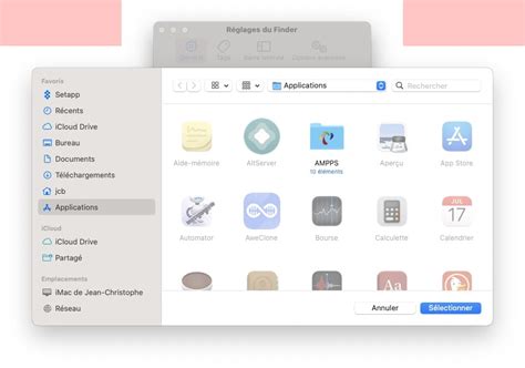 Capture d'écran du dossier Applications du Finder avec l'icône Picasa mise en évidence.