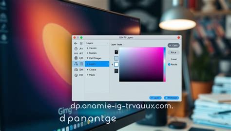 Capture d'écran du menu GIMP pour ouvrir la fenêtre des calques