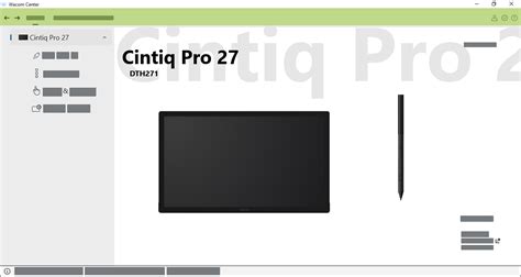 Capture d'écran du Wacom Desktop Center montrant l'option d'étalonnage du moniteur.