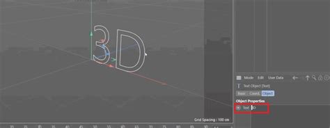 Illustration montrant l'effecteur Plane agissant sur les lettres d'un texte dans Cinema 4D