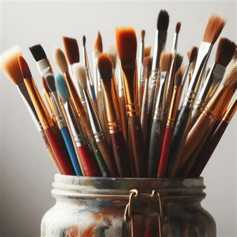 Exemple de rendu de peinture numérique avec différents pinceaux