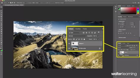 Interface de Photoshop montrant la création d'un nouveau calque