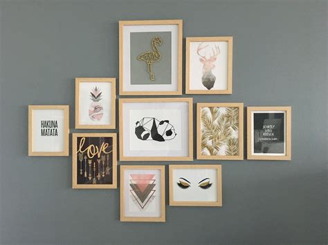 Schéma illustrant différents types de cadres photo : bois, métal, doré, minimaliste