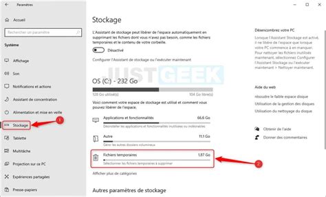 Illustration montrant l'espace disque utilisé par les fichiers temporaires de Photoshop.