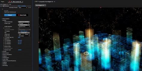 Exemple d'interface utilisateur de Maxon Universe montrant les préréglages d'effets