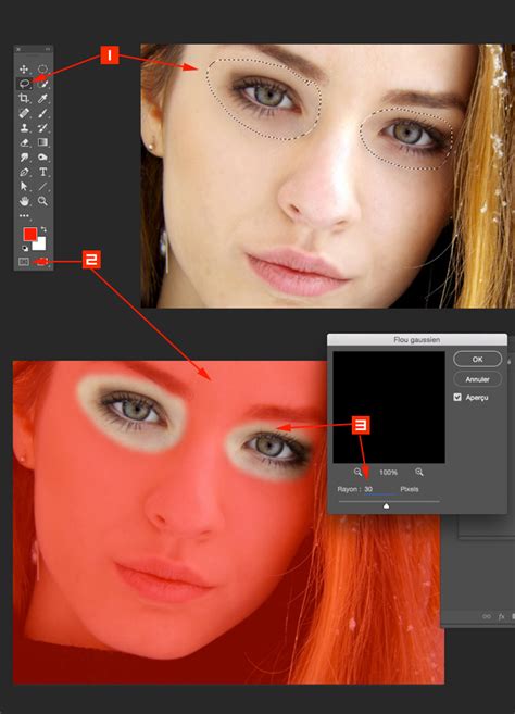 Exemple d'utilisation de l'outil Retouche des yeux rouges dans Photoshop Elements 9