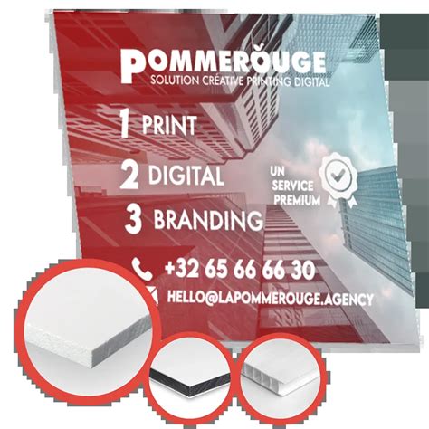 Comparaison visuelle des matériaux Forex et Alu-Dibond pour l'impression de calendriers.