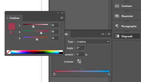 Exemple de création d'un dégradé transparent à l'aide de l'outil Contour Progressif Dégradé dans InDesign
