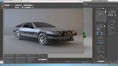 Exemple d'un matériau verre complexe rendu avec Mental Ray dans 3ds Max