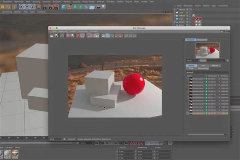 Fenêtre des paramètres de rendu physique dans Cinema 4D avec les options de profondeur de champ