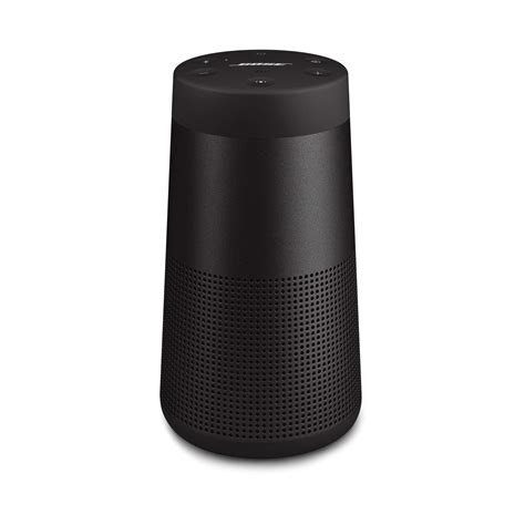 Vue latérale de l'enceinte Bose SoundLink Revolve, mettant en avant son design cylindrique en aluminium.