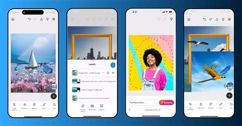 Capture d'écran de l'application mobile Adobe Photoshop Express sur un smartphone.