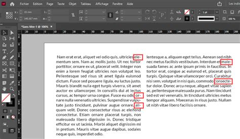 Exemple de césure de mots dans le panneau Caractère de Photoshop