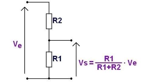 Schéma d'un pont diviseur de tension utilisant une photorésistance et une résistance fixe.