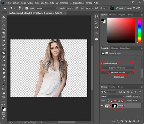 Démonstration de la suppression d'éléments en arrière-plan avec Photoshop