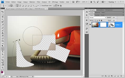 Exemple de masque créé avec l'outil Quick Mask dans Photoshop