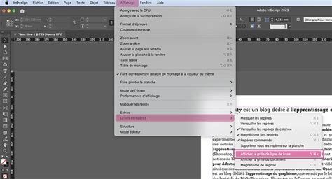 Illustration montrant les options d'enchaînement dans InDesign
