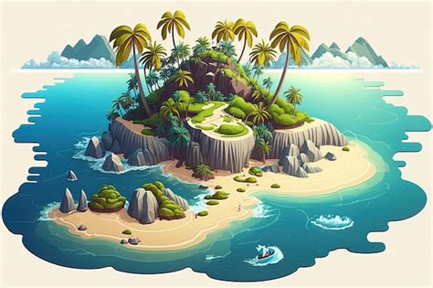 Illustration d'une île Minecraft stylisée pour une intro de jeu