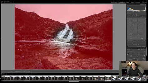 Capture d'écran montrant l'utilisation du masque de filtre radial dans Lightroom.