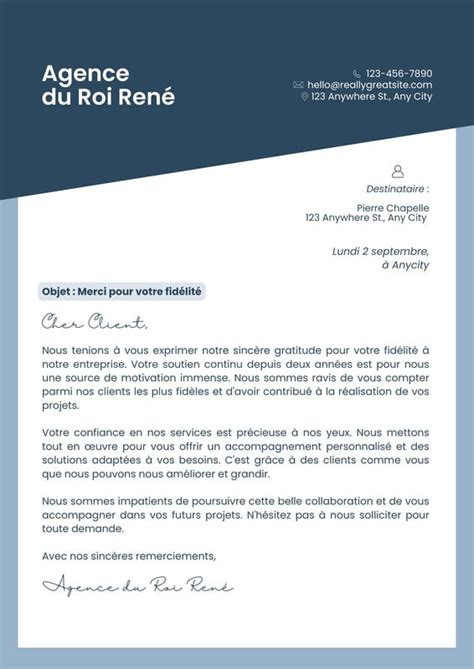 Illustration d'un en-tête de lettre professionnel avec le logo de l'université