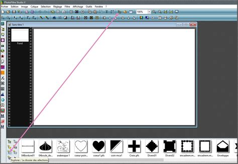 Exemple de sélection d'une forme de cheval dans PhotoFiltre.