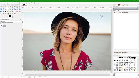 Interface de GIMP avec une image ouverte pour retouche