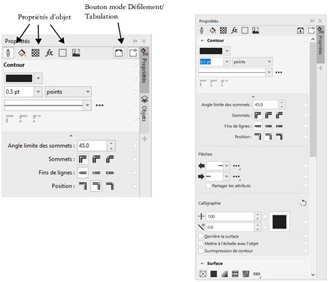 Interface utilisateur de CorelDRAW avec le nouveau menu fixe Ressources