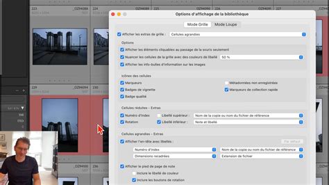 Capture d'écran montrant les options d'affichage des outils dans Lightroom Classic