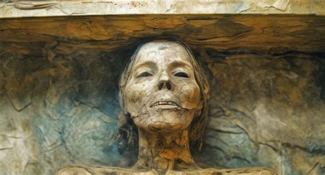 Scène égyptienne où une divinité tend l'Ânkh vers une momie