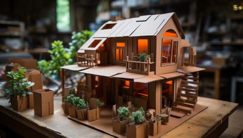 Illustration d'une personne assemblant une maquette 3D d'animal en carton.